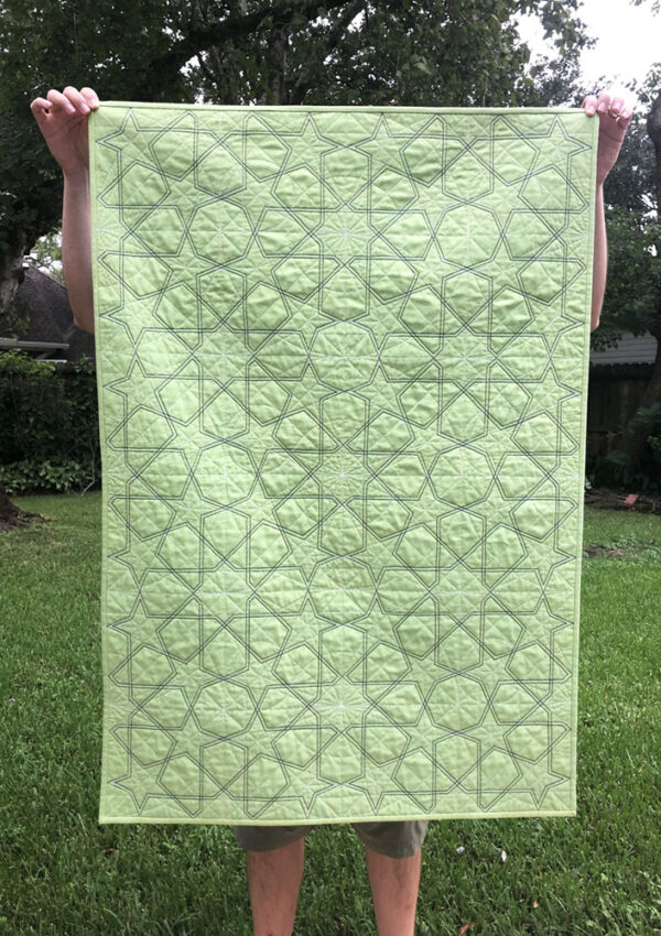 Geometric Rosette Wholecloth Quilt