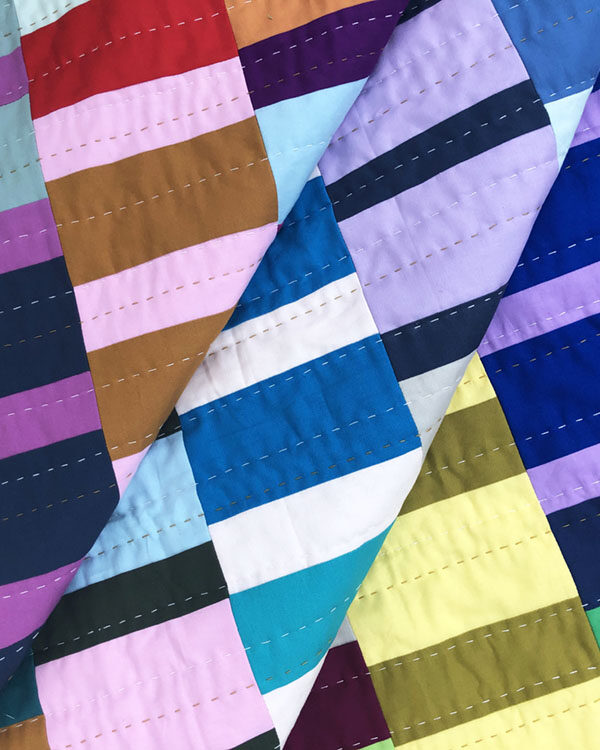 Hand Quilted Bars Quilt