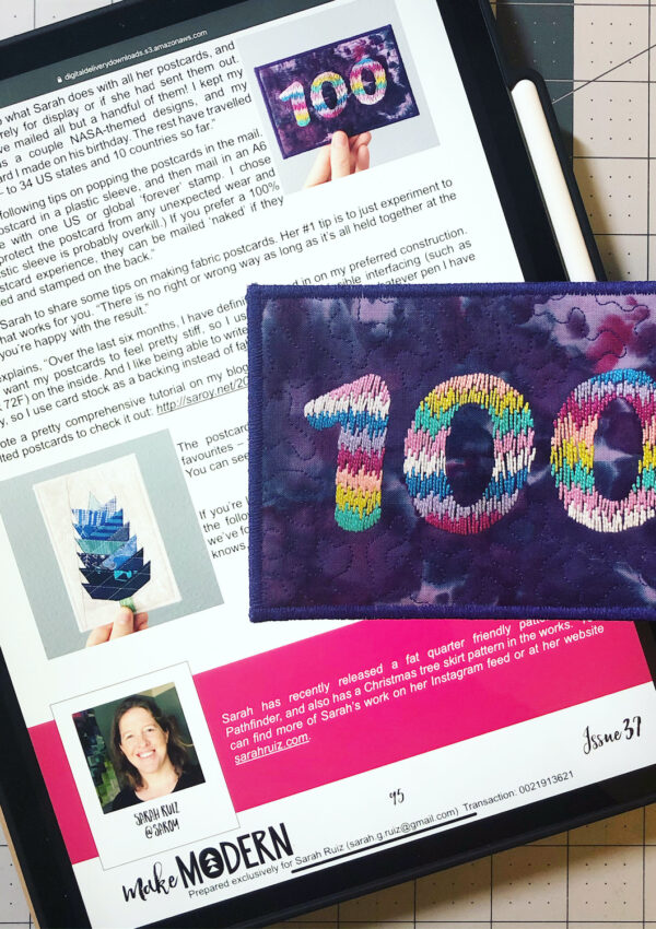 Fabric Postcards in Make Modern Magazine